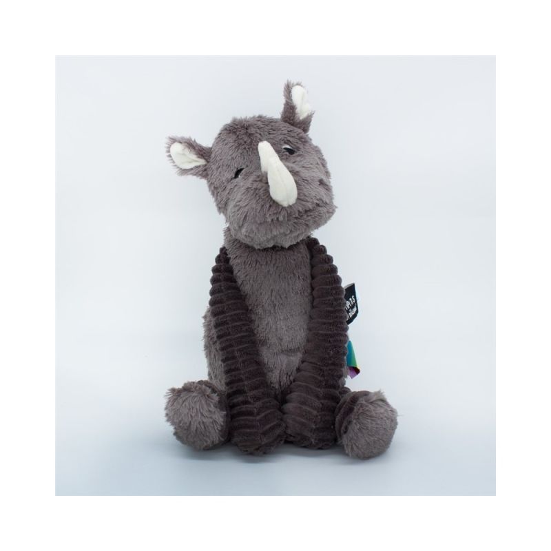 The deglingos - les ptipotos - grobisou the rhinoceros grey - soft toy 30 cm 